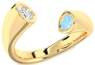Gold Pear Two Stone Promise Ring