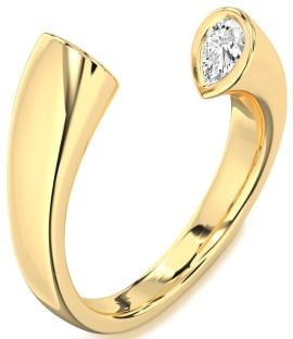 Diamond Gold Pear Two Stone Ring