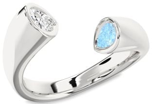 Platinum Pear Two Stone Promise Ring