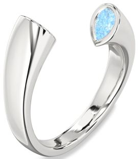 Platinum Pear Two Stone Promise Ring