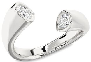 Diamond White Gold Pear Two Stone Ring