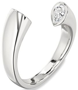 Diamond White Gold Pear Two Stone Ring