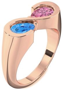 Rose Gold Infinity Pear Two Stone Promise Ring