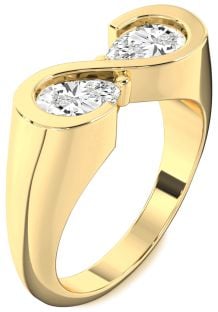 Diamond Gold Infinity Pear Two Stone Ring