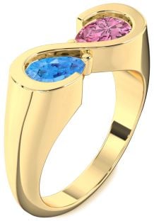 Gold Infinity Pear Two Stone Promise Ring