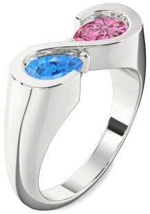 Platinum Infinity Pear Two Stone Promise Ring