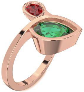 Rose Gold Pear Two Stone Promise Ring