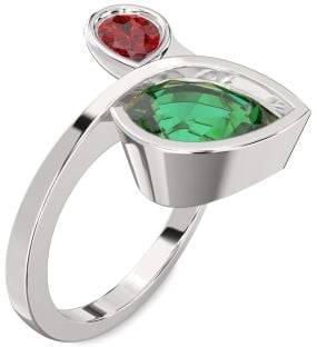 Platinum Pear Two Stone Promise Ring