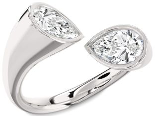 Diamond White Gold Pear Two Stone Ring