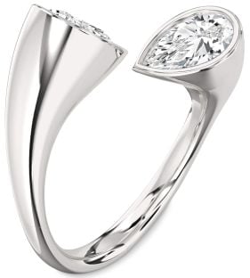 Diamond White Gold Pear Two Stone Ring