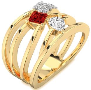 Diamond Gold Pear Three Stone Promise Ring