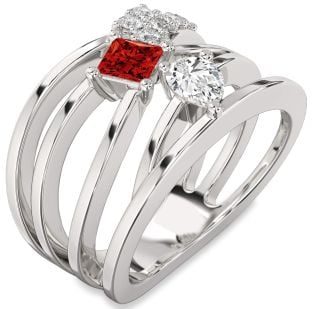 Diamond Platinum Pear Three Stone Promise Ring