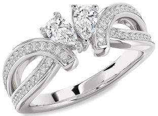 Diamond White Gold Pear Two Stone Ring