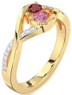 Diamond Gold Pear Two Stone Promise Ring