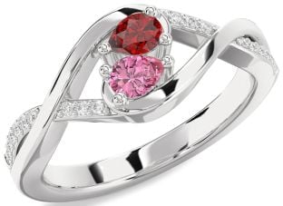 Diamond Platinum Pear Two Stone Promise Ring