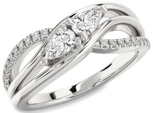 Diamond White Gold Pear Two Stone Ring