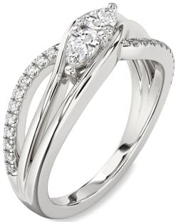 Diamond White Gold Pear Two Stone Ring