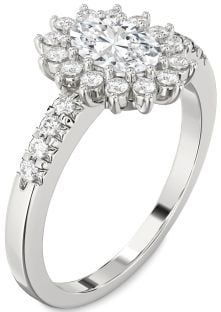Diamond White Gold Halo Oval Engagement Ring