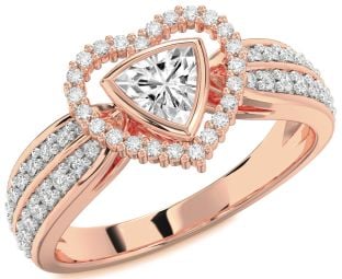 Diamond Rose Gold Heart Solitaire Engagement Ring