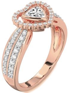 Diamond Rose Gold Heart Solitaire Engagement Ring
