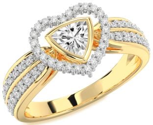Diamond Platinum & Yellow Gold Heart Solitaire Engagement Ring