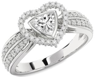 Diamond White Gold Heart Solitaire Engagement Ring