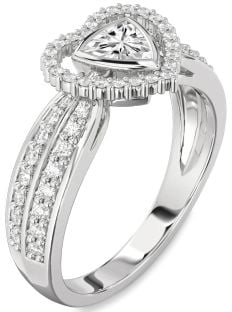 Diamond White Gold Heart Solitaire Engagement Ring