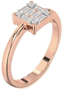 Diamond Rose Gold Baguette Promise Ring