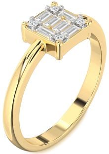 Diamond Gold Baguette Promise Ring