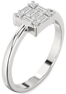 Diamond White Gold Baguette Promise Ring