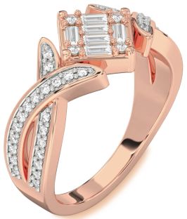 Diamond Rose Gold Baguette Promise Ring