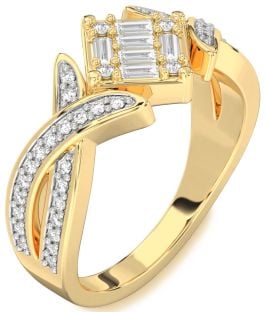 Diamond Gold Baguette Promise Ring