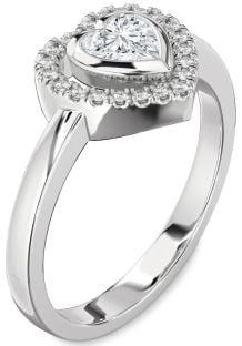 Diamond White Gold Heart Solitaire Engagement Ring