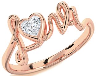Diamond Rose Gold Heart Promise Ring