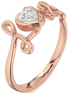 Diamond Rose Gold Heart Promise Ring