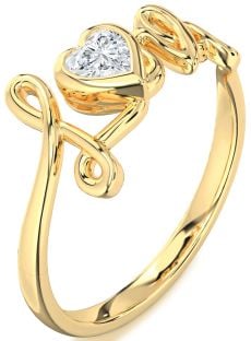 Diamond Gold Heart Promise Ring