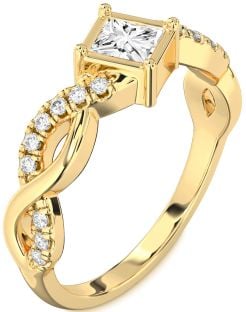 Diamond Gold Princess Promise Ring