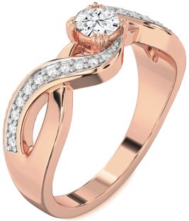 Diamond Rose Gold Infinity Round Promise Ring
