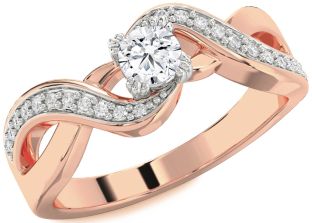Diamond Platinum & Rose Gold Round Promise Ring