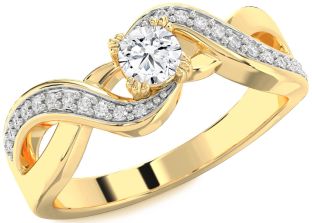 Diamond Gold Round Promise Ring