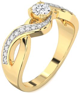Diamond Gold Infinity Round Promise Ring