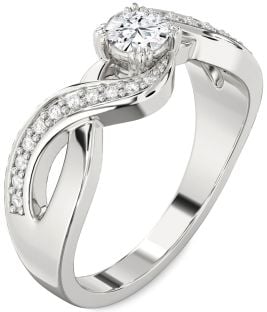 Diamond White Gold Infinity Round Promise Ring