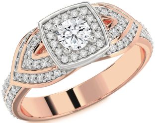 Diamond White Rose Gold Round Promise Ring
