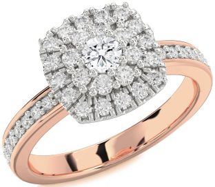 Diamond White Rose Gold Round Promise Ring