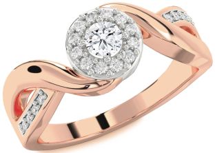 Diamond Platinum & Rose Gold Round Promise Ring