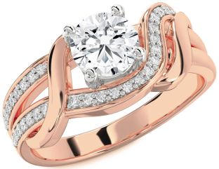 Diamond White Rose Gold Round Solitaire Engagement Ring