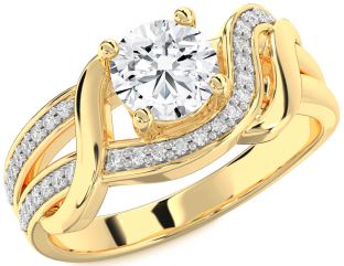 Diamond Gold Round Solitaire Engagement Ring