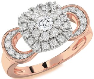Diamond White Rose Gold Round Promise Ring