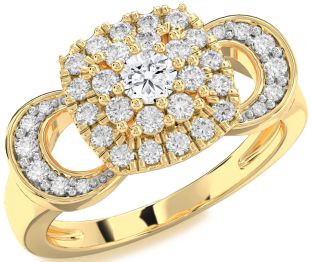 Diamond Gold Round Promise Ring