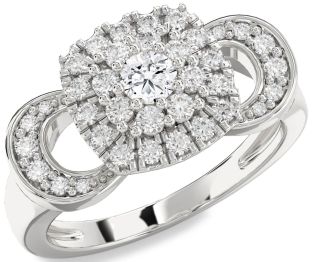 Diamond Platinum Round Promise Ring